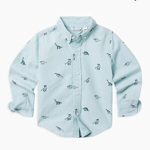 NWT JANIE AND JACK Boys Dinosaur print Oxford button down shirt